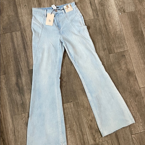 Sincerely Jules Light Blue High Rise Flare Jeans - Picture 2 of 8